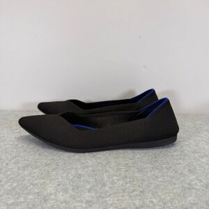 Rothys Womens Size 5.5 The Point Flats Solid Black Pointed Toe Sustainable Shoes